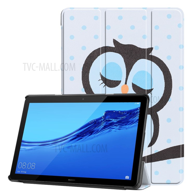 Case Huawei MediaPad T5 / Pre-Order * รูปแบบการพิมพ์หนังแท็บเล็ตขาตั้ง 3 -พับ *