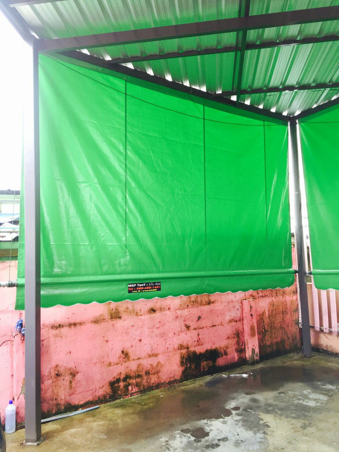 ผ้าใบชักรอก กว้าง 6เมตร สูง 5มตร (ไม่รวมเสาค้ำ) กันสาดผ้าใบ ชักรอกผ้าใบ ผ้าใบม้วนขึ้นลง ผ้าใบม้วนเก็บได้ ผ้าใบตลาดนัด มีทุกสี 6m x 5m