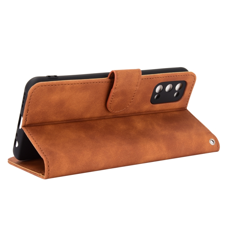 Case Realme 7 Pro / Pre-Order * เคสสีทึบผิวสัมผัสแม่เหล็กหัวเข็มขัดพลิกแนวนอนเนื้อหนัง PU พร้อมที่วางและช่องเสียบการ์ดและกระเป๋าสตางค์ *