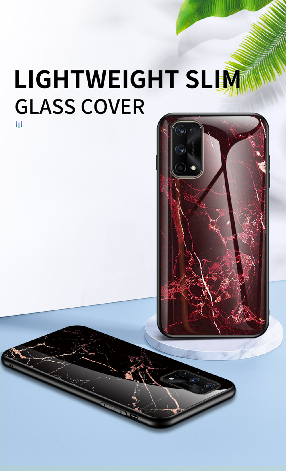 Case Realme 7 Pro / Pre-Order * เคสลายหินอ่อน กระจกนิรภัยปกคลุมกันกระแทก *