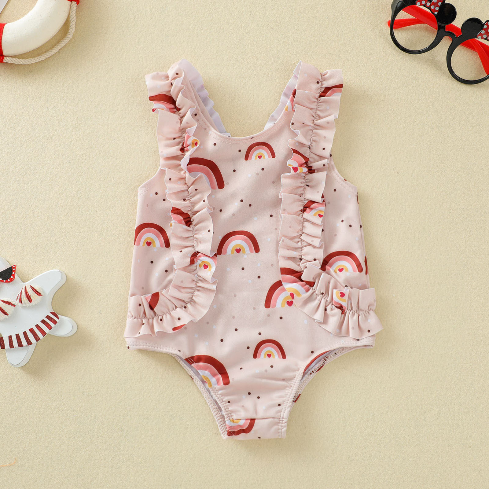 ชุดว่ายน้ำวันพีช ลายรุ้ง ไซส์ 70