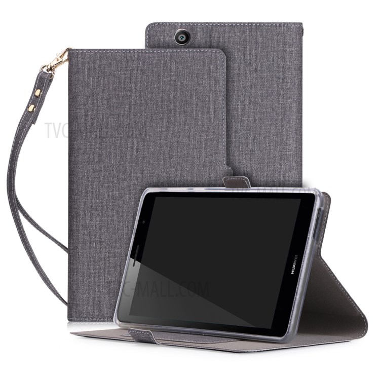 Case Huawei MediaPad T3 7' 3G / Pre-order * เคสหนัง PU ช่องเสียบการ์ดปลอกแม่เหล็กยืนอยู่กับสายคล้องมือ *