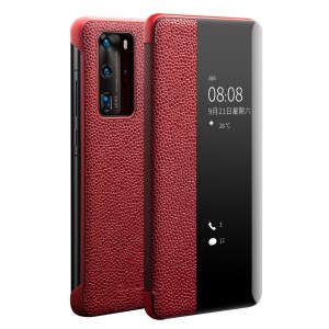 Case Huawei P40 Pro / Pre-order * QIALINO หนังวัวชั้นบนสุดของแท้ สนับสนุนฟังก์ชั่นปลุก / นอนหลับอัจฉริยะ *