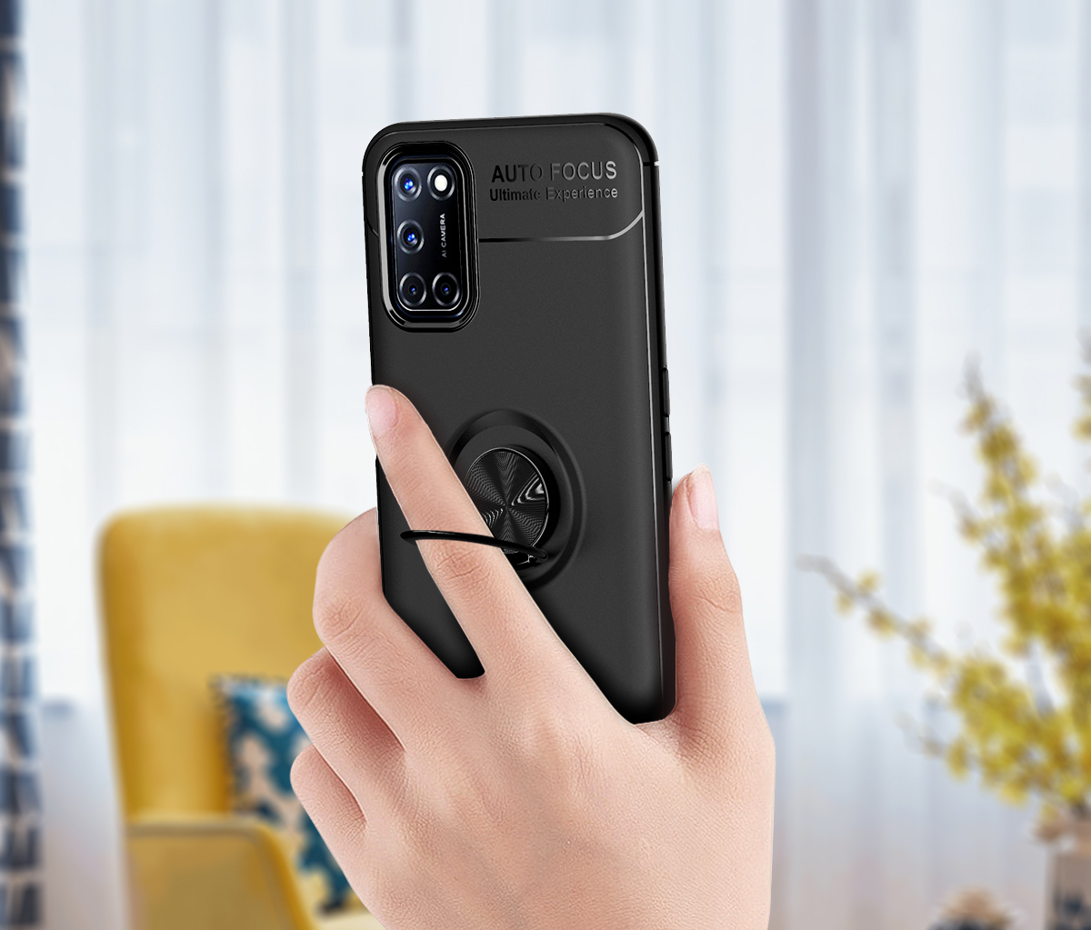 Case OPPO A92 / Pre-order * เคสแหวนนิ้วขาตั้ง TPU ที่ใส่แหวนในตัวช่วยให้ใช้งานมือเดียวได้ง่าย ยังสามารถทำหน้าที่เป็นขาตั้งหมุนได้ 360 องศา *