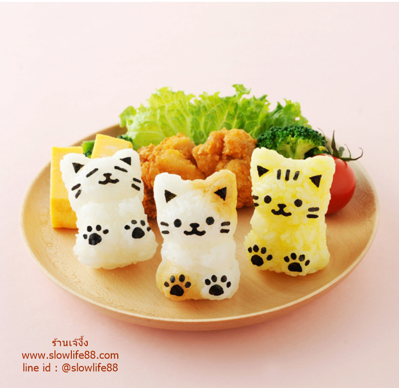 BT001 พิมพ์กดข้าว แมวเหมียว แสนจะน่ารัก