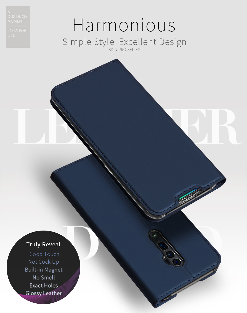 Case OPPO Reno 10x Zoom / พรีออเดอร์ * DUX DUCIS Skin Pro สไตล์ธุรกิจที่เรียบง่ายและโครงสร้างที่บางเฉียบ หนัง PU มันวาว *