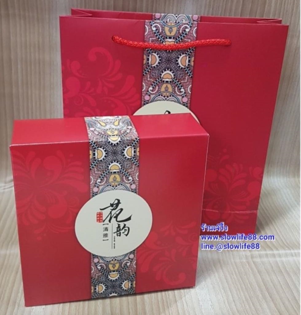 กล่องกระดาษ กล่องขนมสีแดง ไซส์ S (15*15*5 ซม) สำหรับ เปี๊ยะ ทาร์ต ขนมไหว้พระจันทร์ เค้ก