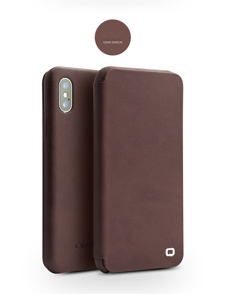Case iPhone X, iPhone XS # Pre-Order * QIALINO Auto-sleep / wake หนังแท้ชั้นบนสุดสไตล์ธุรกิจหรูหรา *