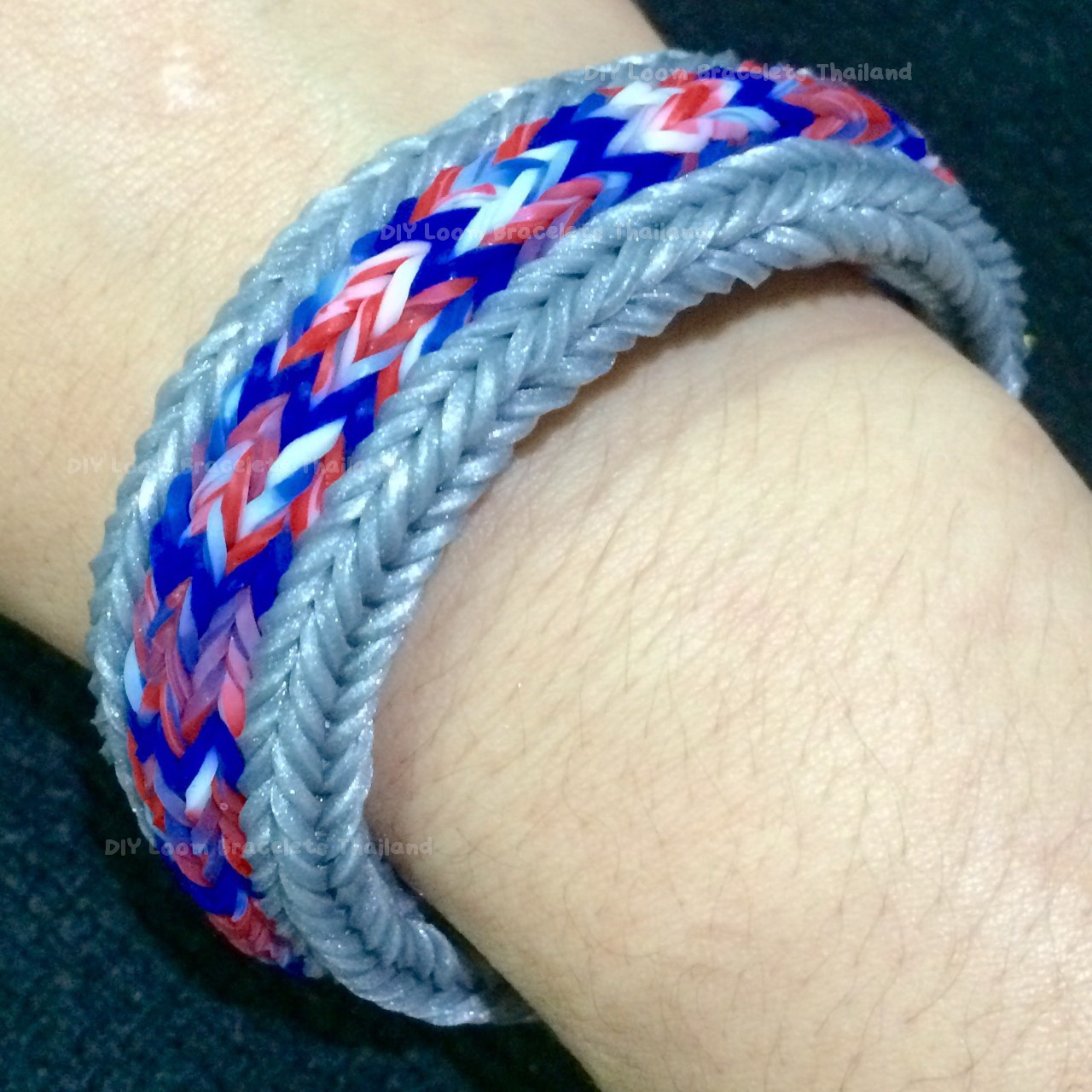 100% Silicone Loomband Tie Die สีธงชาติ 600 เส้น( TF)