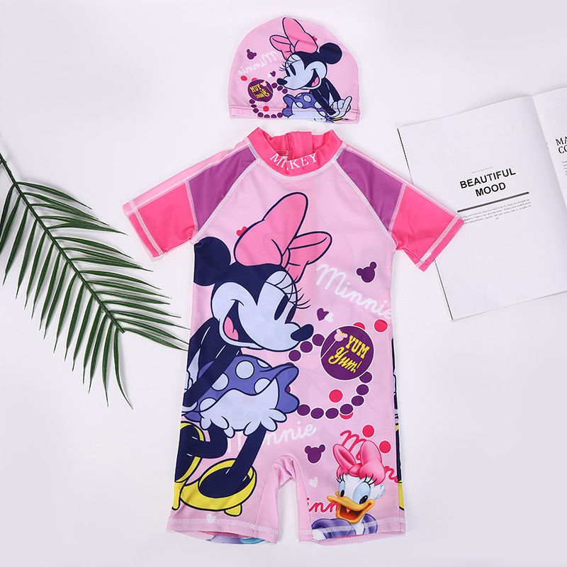 ชุดว่ายน้ำ พร้อมหมวก ลายมินนี่ ไซส์ XXL