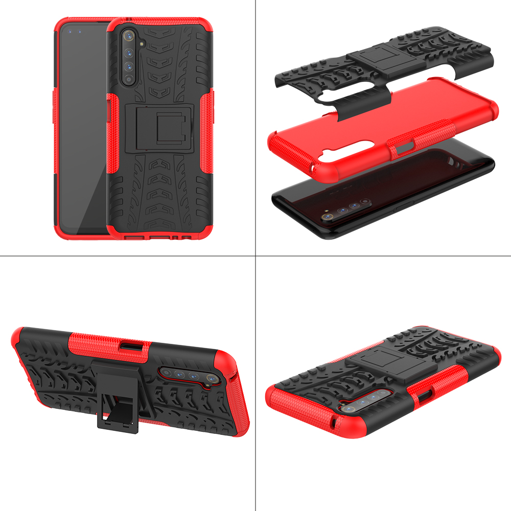 Case Realme 6 Pro / Pre-Order * เคสยางกันลื่นรูปแบบ Cool Tire PC + TPU Combo พร้อมขาตั้ง *