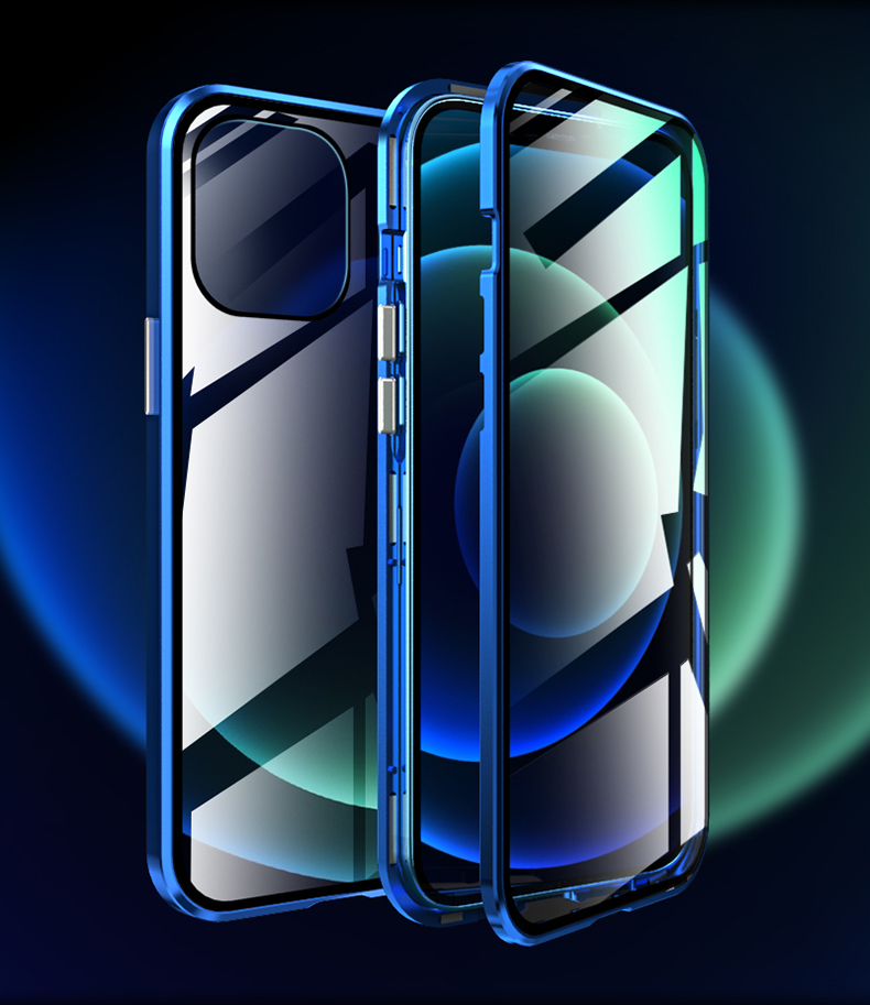 Case iPhone 12 Pro Max / Pre-Order * LUPHIE เคสโลหะแม่เหล็กกรอบกระจกนิรภัยปก [Hollow ด้านหน้ากระจกหลัง] *