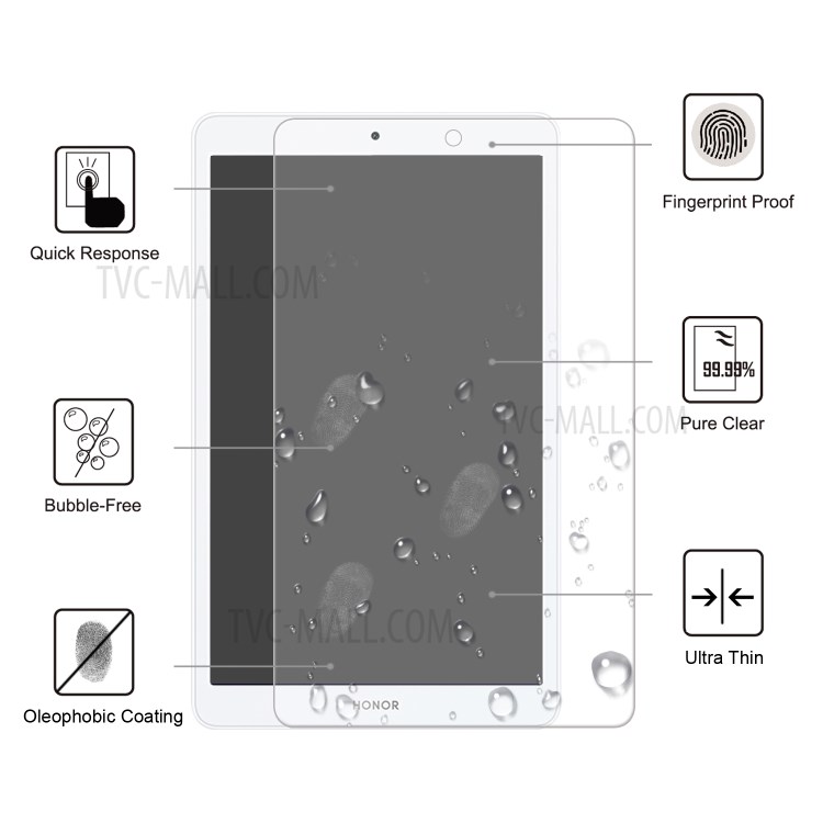 กระจกนิรภัย Huawei MediaPad M5 lite / Pre-Order * 0.25 มิลลิเมตร Arc ขอบ 9 H เต็มหน้าจอ *