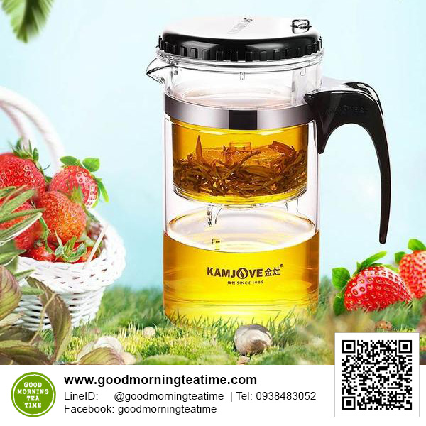 กาน้ำชา ยี่ห้อ KAMJOVE รุ่น TP-160 ขนาด 500 ml. ฟรีช้อนตักใบชาและแก้วชาสองชั้น