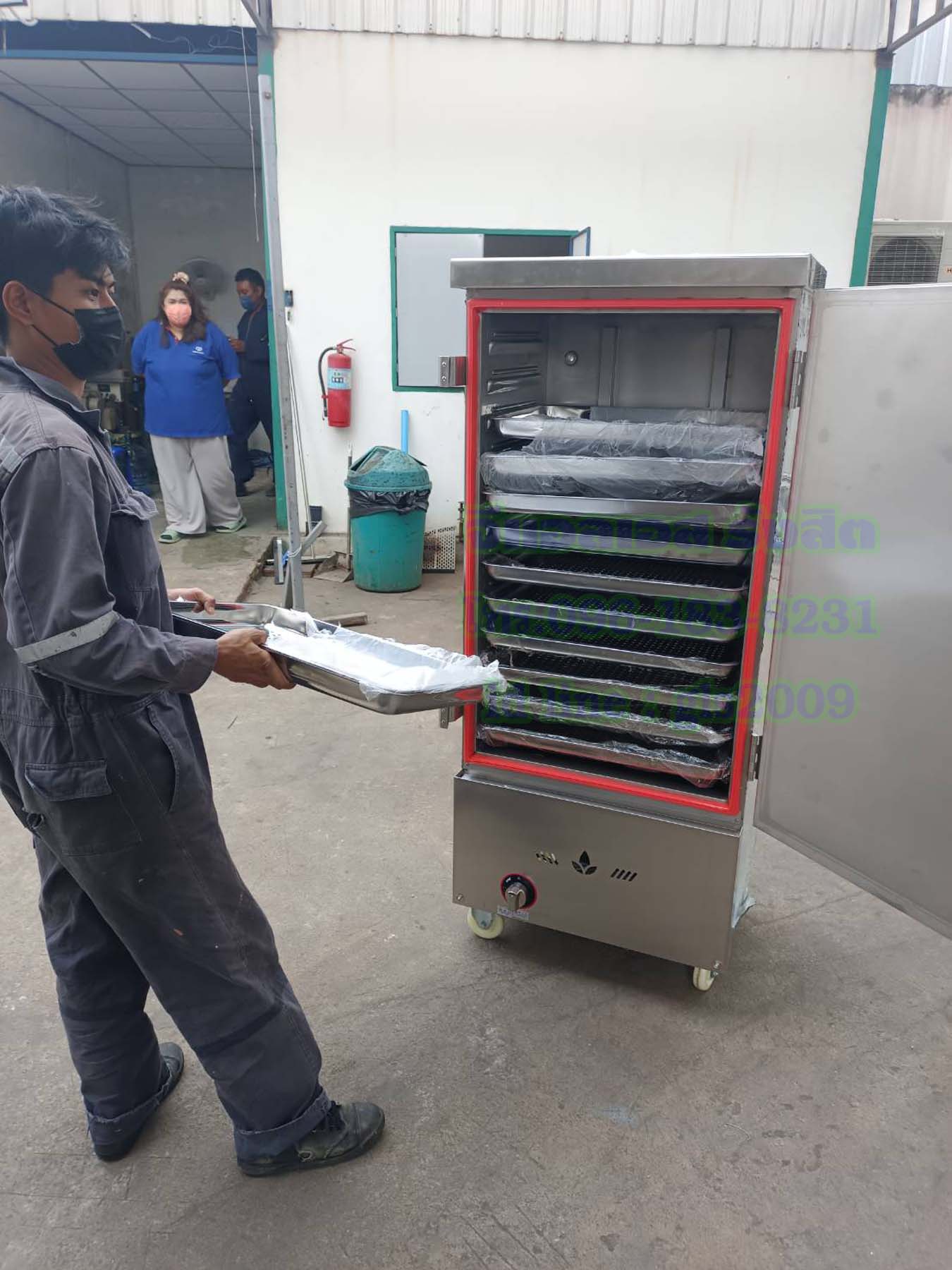 ตู้หุงข้าวไอน้ำ12ถาดใช้แก๊ส