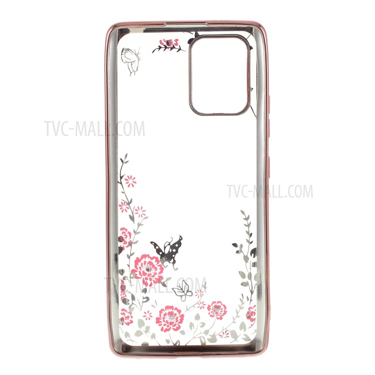 Case Samsung Galaxy S10 Lite # Pre-Order * Electroplated Rhinestone TPU Cover การออกแบบดอกไม้และผีเสื้อที่สง่างาม *