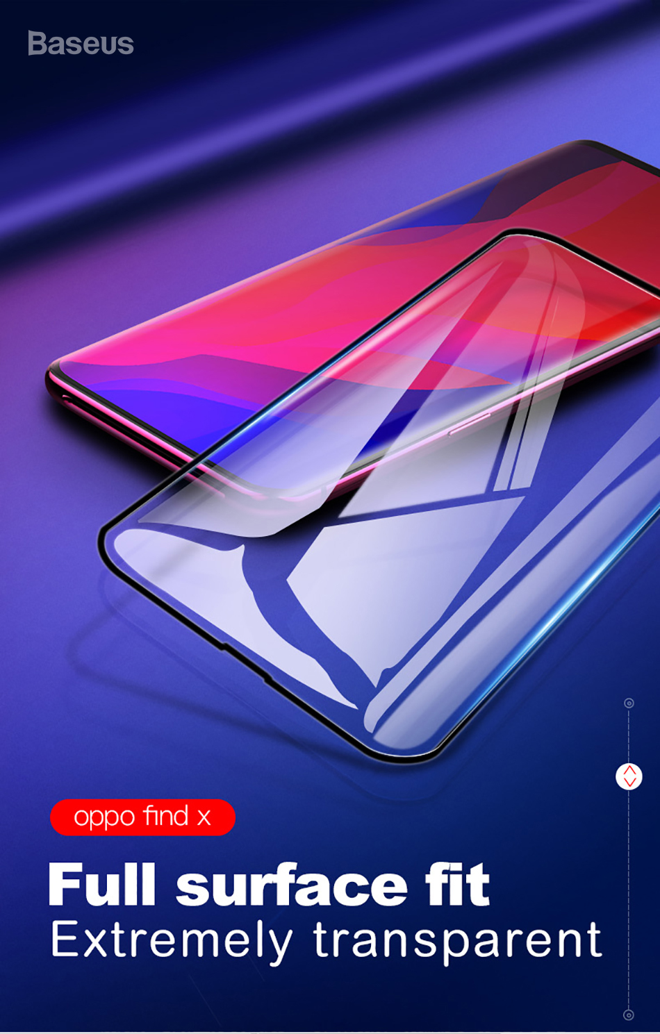 กระจกนิรภัย OPOP Find X / Pre-Order * BASEUS ความหนาเพียง 0.3 มม. แต่มีความแข็ง 9H ทำจากแก้วพรีเมียมที่มีเทคโนโลยี CNC *