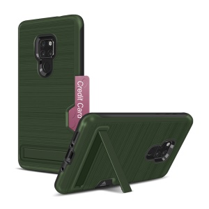 Case Huawei Mate 20 / Pre-order * เคสแปรงพลาสติก + TPU Mobile Cover [ขาตั้ง] พลาสติกไฮบริดและวัสดุ TPU ทนทาน *