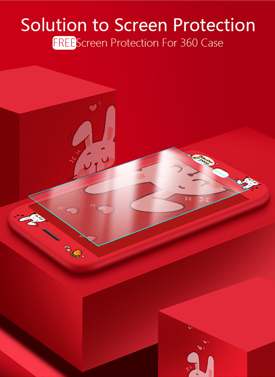 Case Huawei P10 / Pre-order * เคสเจลซิลิโคนยาง 360 องศาเต็มปกการ์ตูนน่ารัก + กระจกนิรภัย *