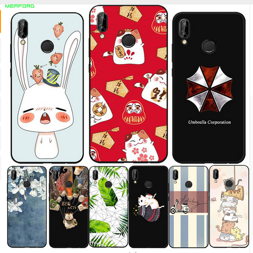 Case Huawei Nova 3 / Pre-Order * เคส Soft ซิลิโคนสีดำกรอบการ์ตูนภาพวาดปกหลัง *