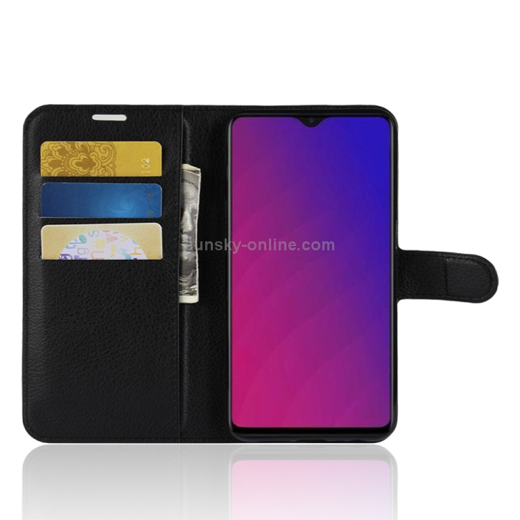 Case OPPO F9 / Pre-Order * เคสซองหนังพลิกแนวนอนเนื้อลิ้นจี่พร้อมกระเป๋าสตางค์ *