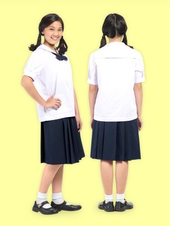 เสื้อนักเรียนตราสมอ คอปกทหารเรือ