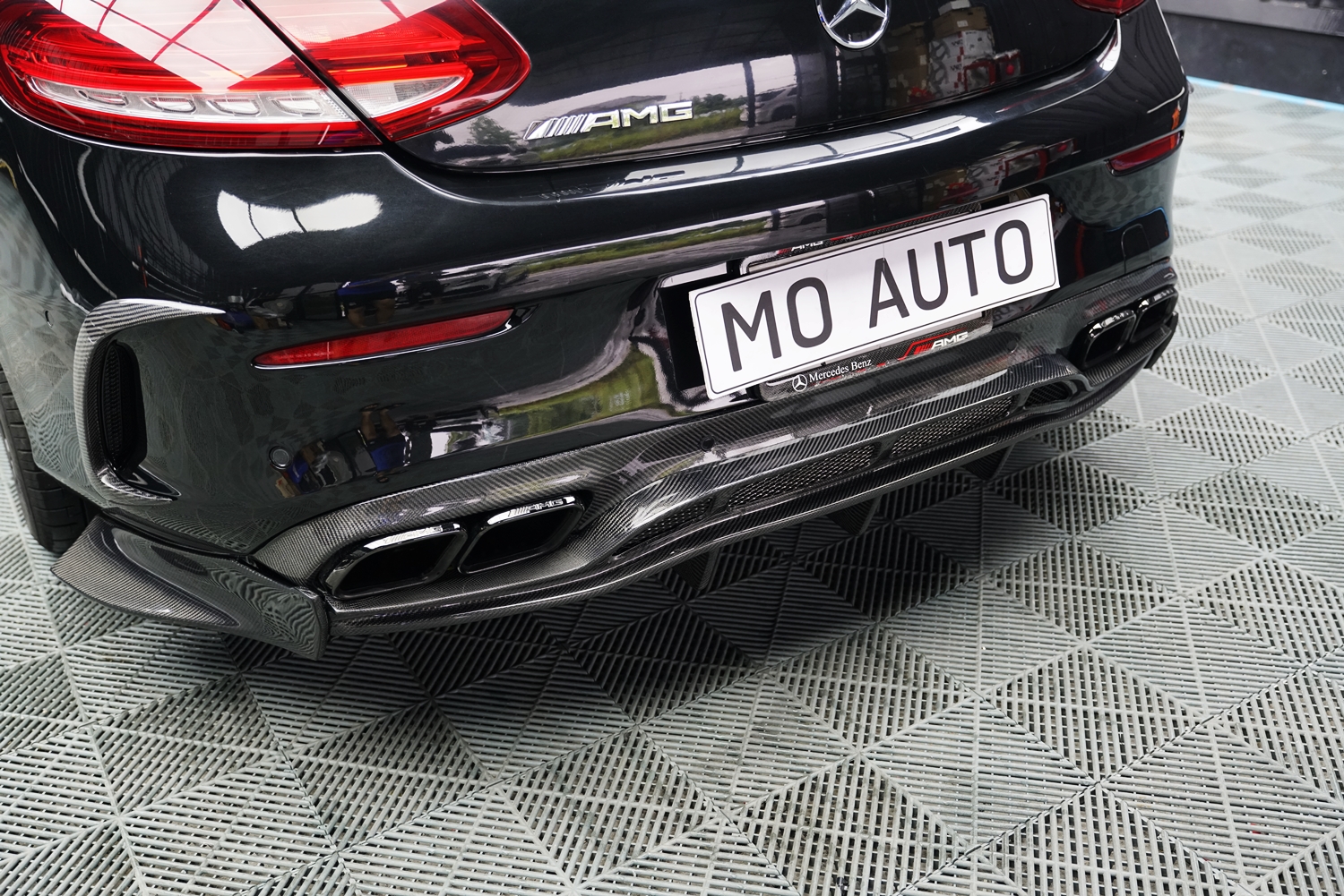 Diffuser PSM คาร์บอนแท้ สำหรับ C Coupe W205 C200 C250