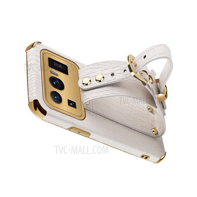 Case Xiaomi Mi 11 Ultra 5G # Pre-Order * 6D Electroplated จระเข้เนื้อสายรัดข้อมือออกแบบหนัง PU เคลือบ *