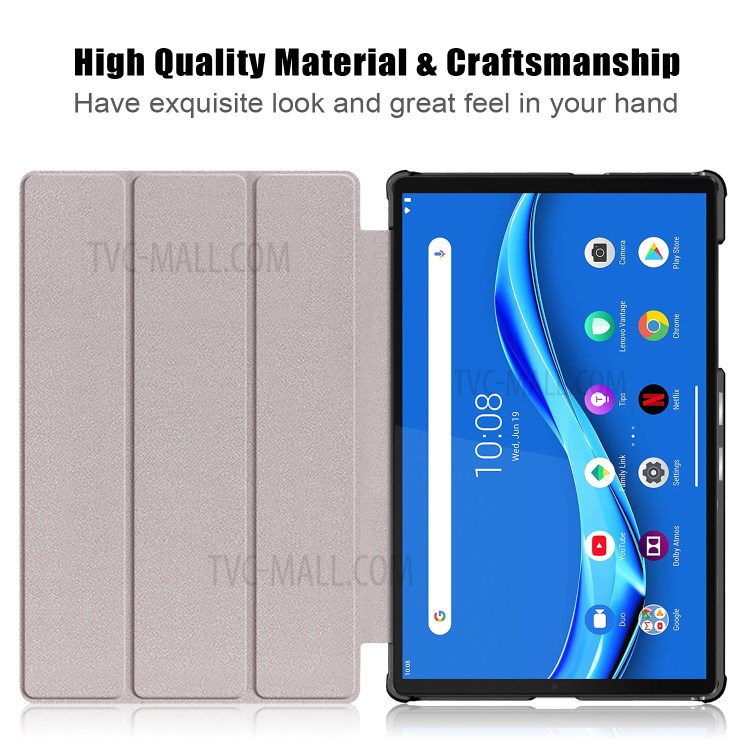 Case Lenovo Tab M10 FHD Plus # Pre-Order * เคสหนัง 3 - พับ เนื้อลิ้นจี่ ฟังก์ชั่นปลุก / หลับอัตโนมัติประหยัดพลังงาน *