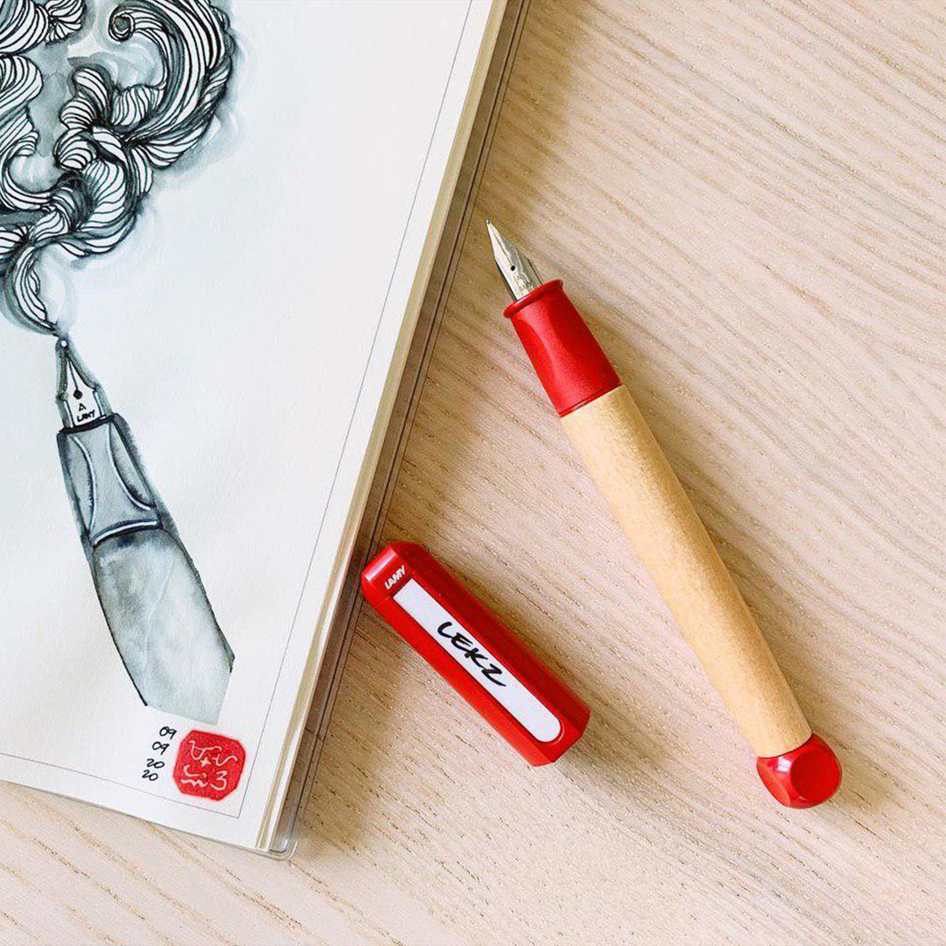 LAMY abc red fountain pen