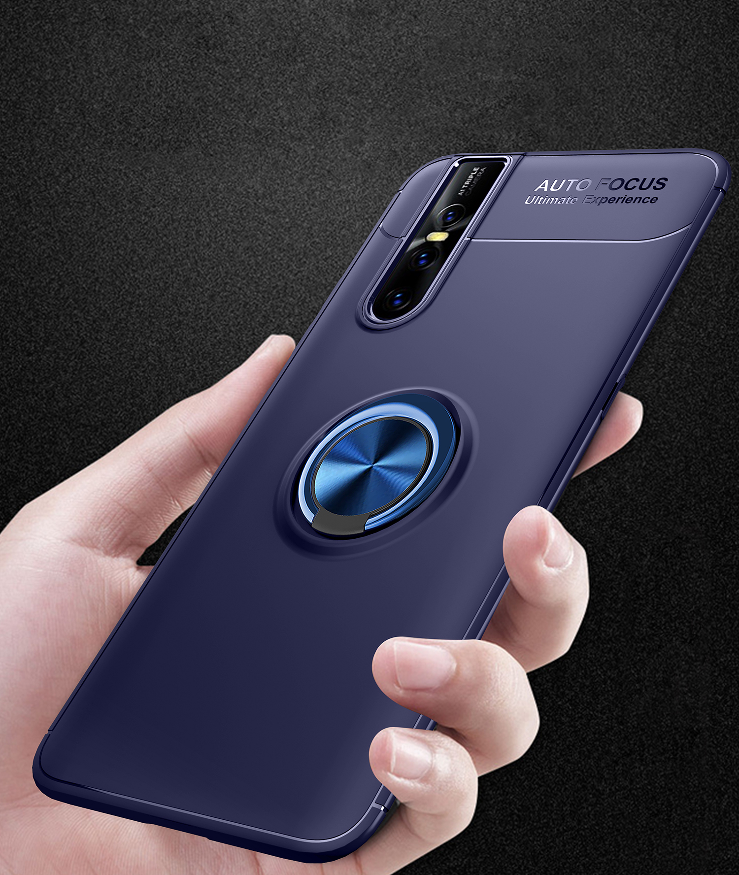 Case Vivo V15 Pro / Pre- Order * เคส TPU ขาตั้งแหวนนิ้ว (แผ่นแม่เหล็กโลหะในตัว) คุณภาพสูงกันกระแทกและทนต่อแรงกระแทก *