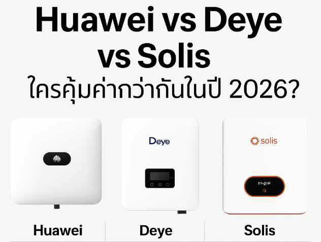 Huawei vs Deye vs Solis – ใครคุ้มค่ากว่ากันในปี 2026 Huawei vs Deye vs Solis – ใครคุ้มค่ากว่ากันในปี 2026