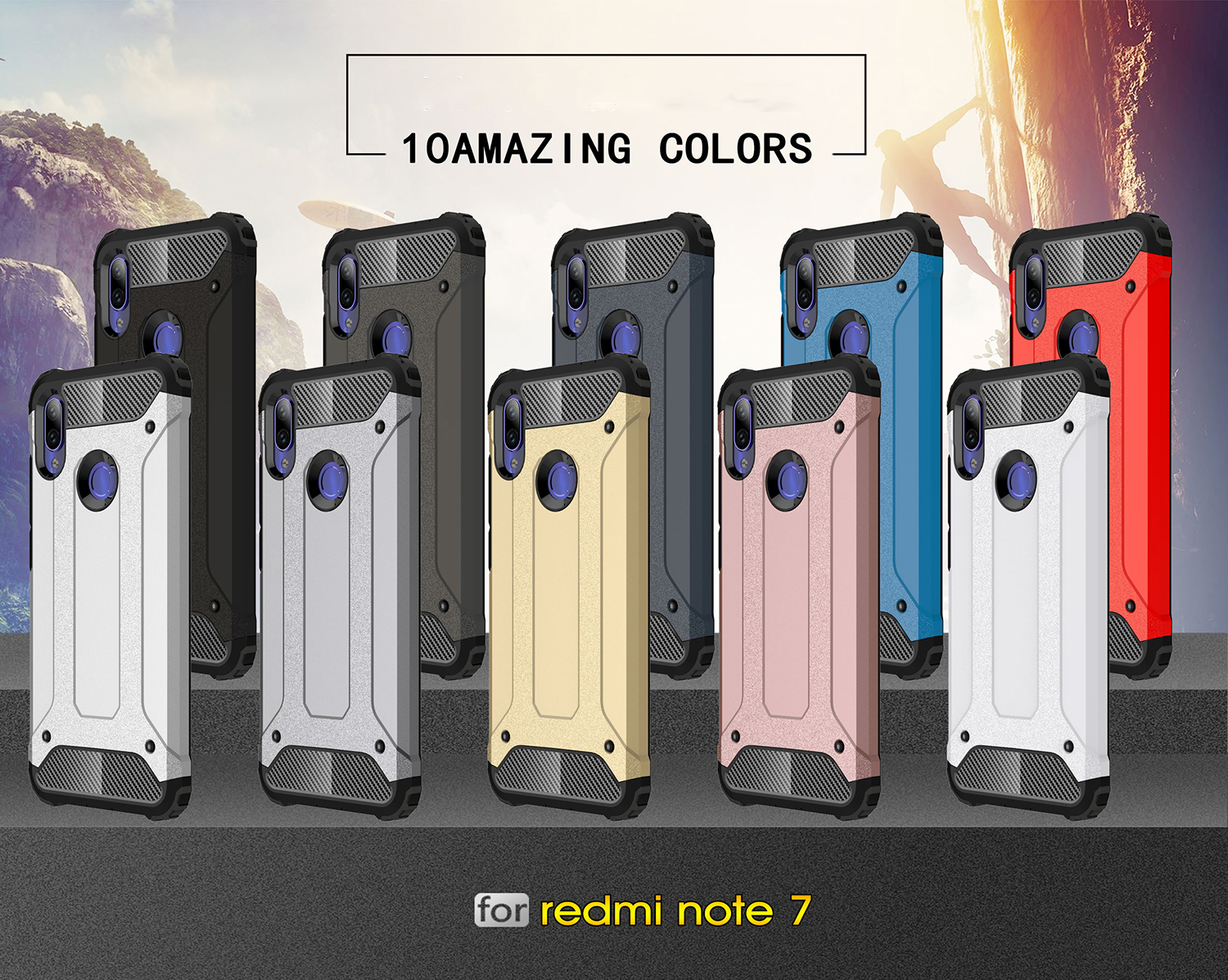 Case Xiaomi Redmi Note 7 / Pre-Order * เคสเกราะกันกระแทกพลาสติก + เคส TPU ไฮบริด *