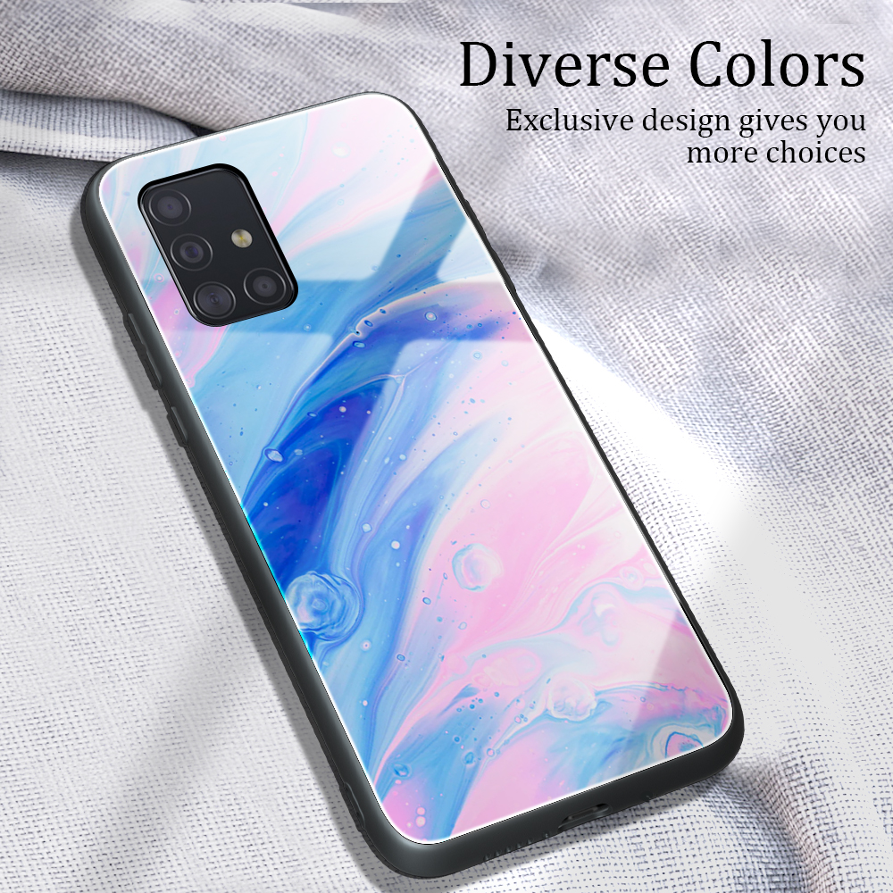 Case Samsung Galaxy A51 / Pre-order * เคสลายหินอ่อนเนื้อกระจกนิรภัยปกหลัง + TPU Combo *