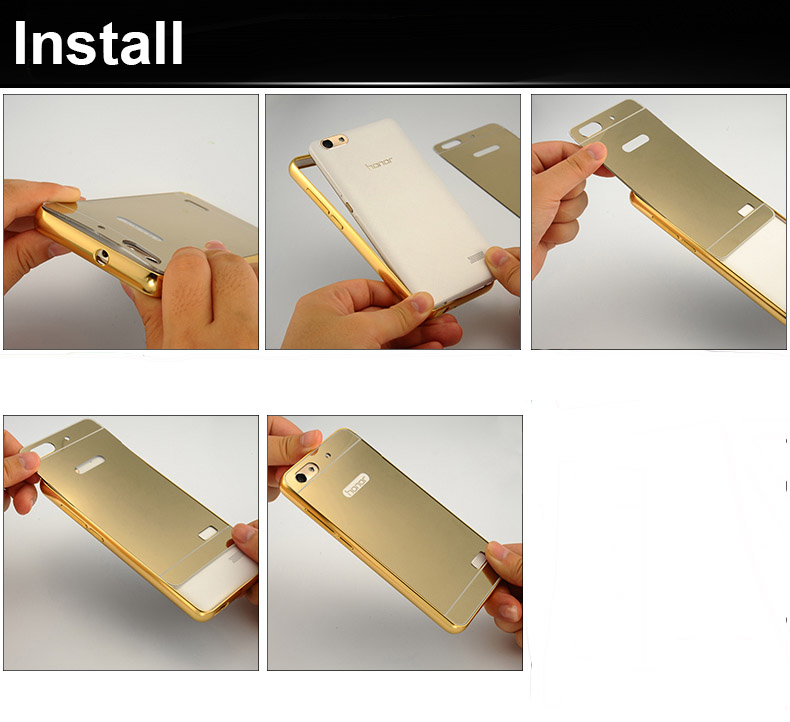 Case Huawei G-Play Mini / Pre-order * เคสโลหะ 2in1 กรอบเหมือนกระจก *