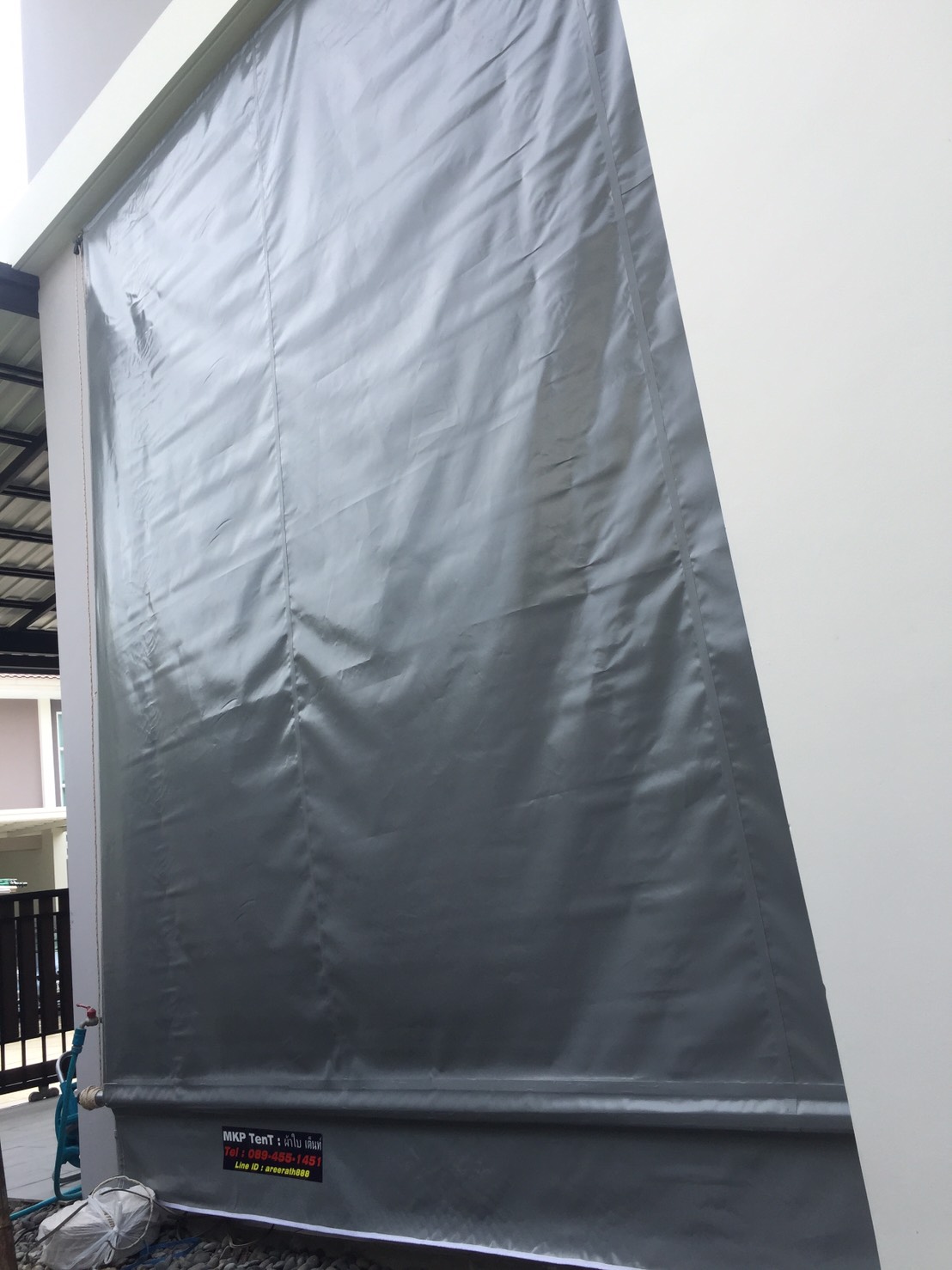 ผ้าใบชักรอก กว้าง 6เมตร สูง 5มตร (ไม่รวมเสาค้ำ) กันสาดผ้าใบ ชักรอกผ้าใบ ผ้าใบม้วนขึ้นลง ผ้าใบม้วนเก็บได้ ผ้าใบตลาดนัด มีทุกสี 6m x 5m