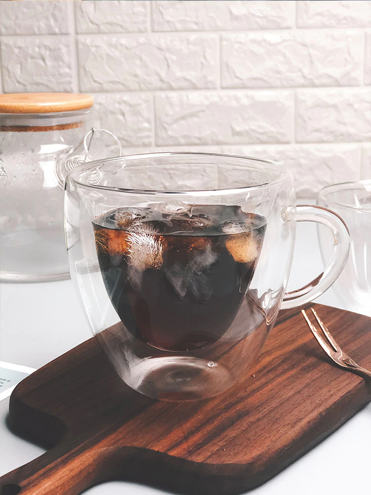 แก้วน้ำสองชั้น ทรงหัวใจ Double wall cup แก้วชาร้อน แก้วกาแฟ