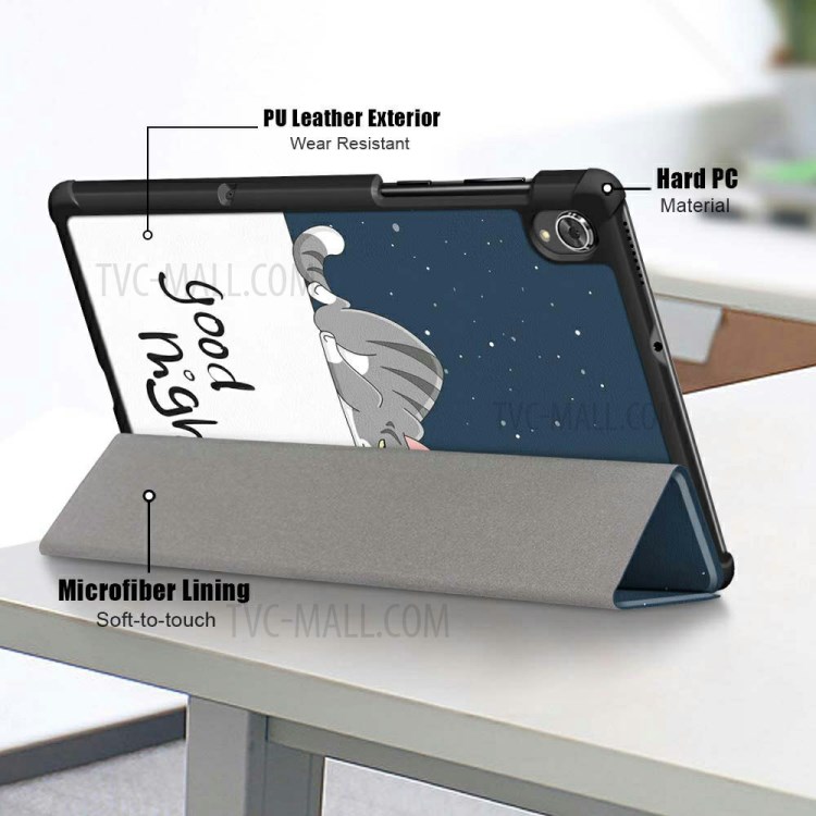Case Lenovo Tab K10 # Pre-order * เคสหนัง PU แบบบางพิเศษและพีซีสมาร์ทฝาครอบป้องกันพร้อม Auto Sleep / Wake *