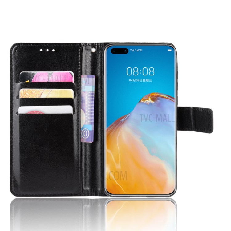 Case Huawei P40 Pro / Pre-order * เคสพื้นผิวม้าหนัง PU กระเป๋าสตางค์สไตล์กระเป๋า: 3 ช่องเสียบการ์ด + กระเป๋าเงินสด 1 ช่อง *