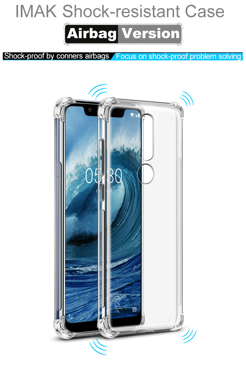Case Nokia 6.1 Plus / Pre-order * IMAK พรีเมี่ยม TPU ยืดหยุ่นและทนทาน กันกระแทกทั้งสี่มุม + ฟิล์มกันรอยหน้าจอ *