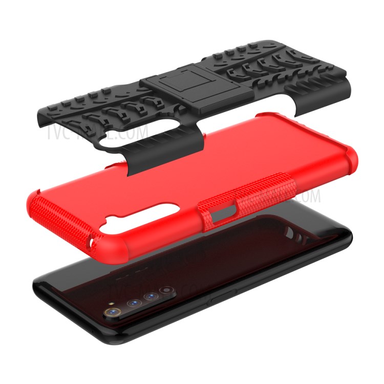 Case Realme 6 Pro / Pre-Order * เคสยางกันลื่นรูปแบบ Cool Tire PC + TPU Combo พร้อมขาตั้ง *