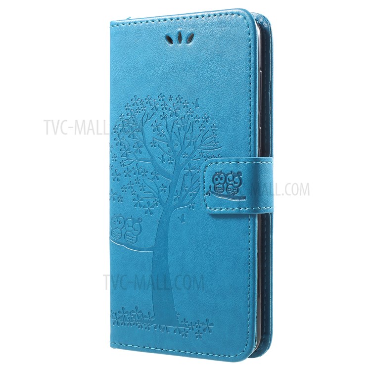 Case Huawei Y9 / Pre-order * ปั็มลายนกฮูกต้นไม้แบบหนังกระเป๋าสตาง + สายรัดข้อมือที่ง่ายต่อการพกพา *