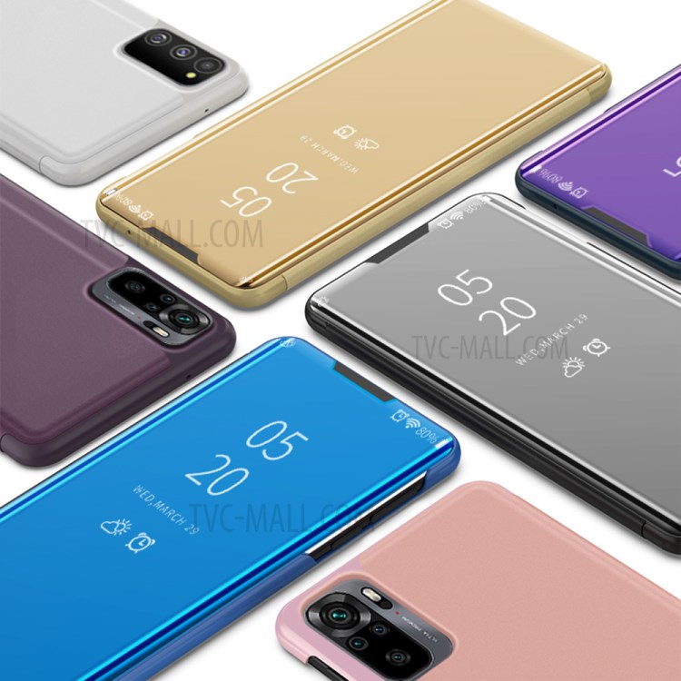 Case Xiaomi Redmi Note 10 4G / Note 10S # Pre-Order * เคสหนัง View Window Phone Stand ทำจากวัสดุหนัง PC + PU หน้าต่างโปร่งแสงเพื่อให้ดูข้อมูลได้ง่าย *