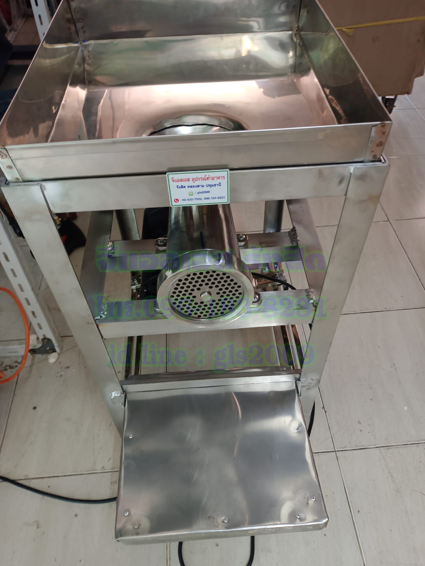 เครื่องบดหมูสแตนเลสเบอร์32 โครงสแตนเลสฉาก