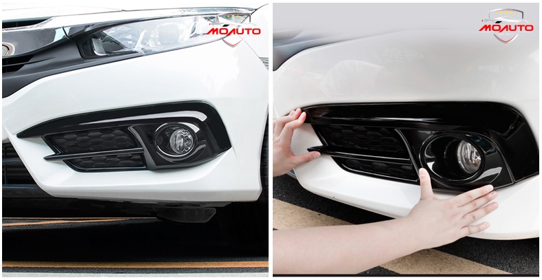 ครอบช่องไฟตัดหมอกแบบเต็มสีดำเปียนโนแบล็ค CIVIC FC