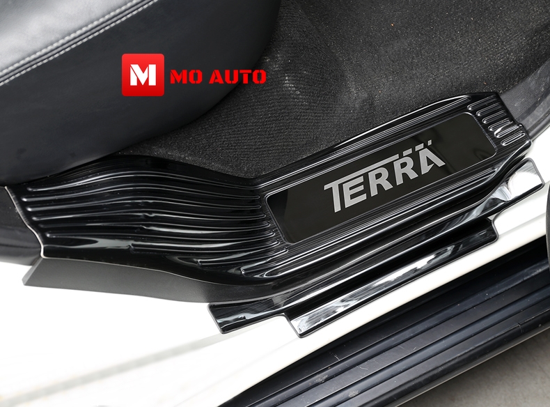 สคับเพลทกันรอยเท้าสแตนเลทภายใน ภายนอก ดำเงา TERRA