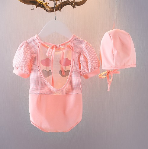 ชุดว่ายน้ำ ลายโบว์ สีเหลือง ไซส์ XL