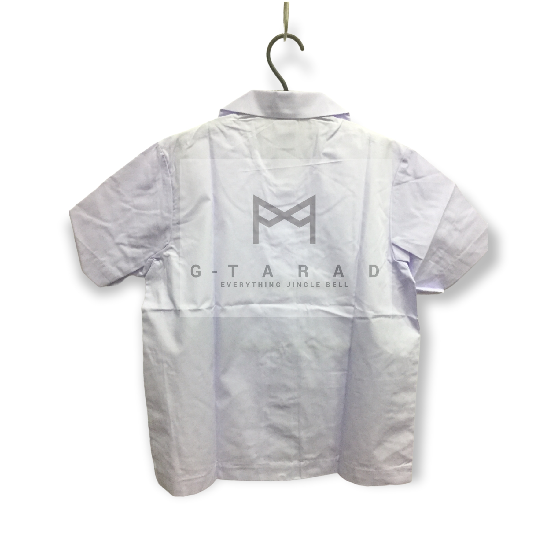 เสื้อนักเรียนตราสมอ คอบัว แขนเรียบ ผ่าตลอด กระเป๋าล่าง