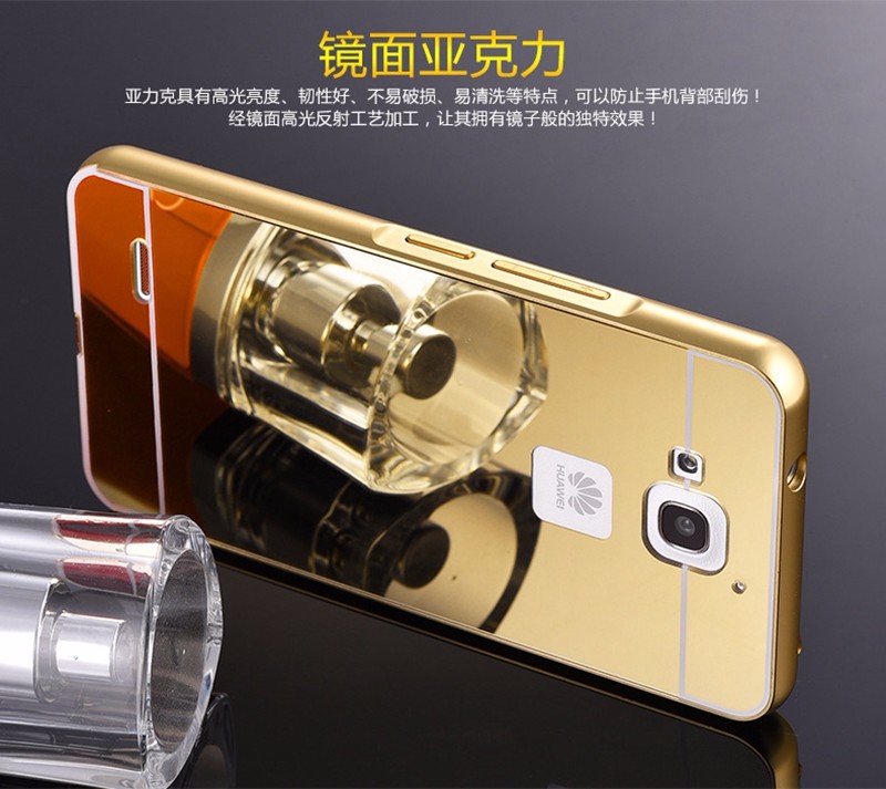 Case Huawei Y3ii / Pre-order * Bumpers 2in1 แกร่งกันชนโลหะ + พลาสติกแผ่นหลังเงาเหมือนกระจก *