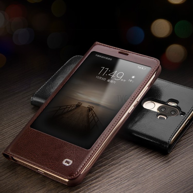 Case Huawei Mate 9 / Pre-order * QIALINO สมาร์ท ดูหน้าต่าง หนังวัวแท้นำเข้าเยอรมนี *